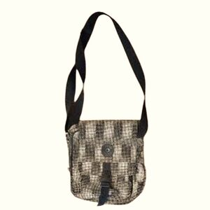 Kipling Black and Beige Abstract Crossbody Bag